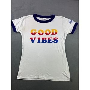Victoria’s Secret PINK Good Vibes T Shirt Size XS‎